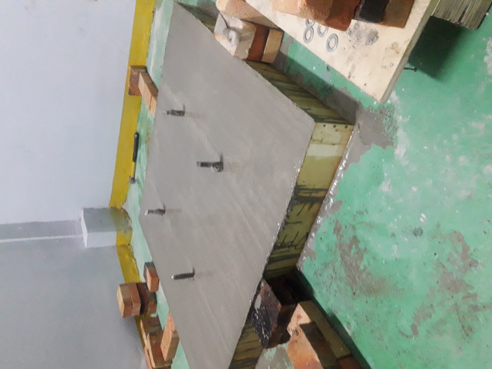 Steel base being constructed for a high speed centrifuge