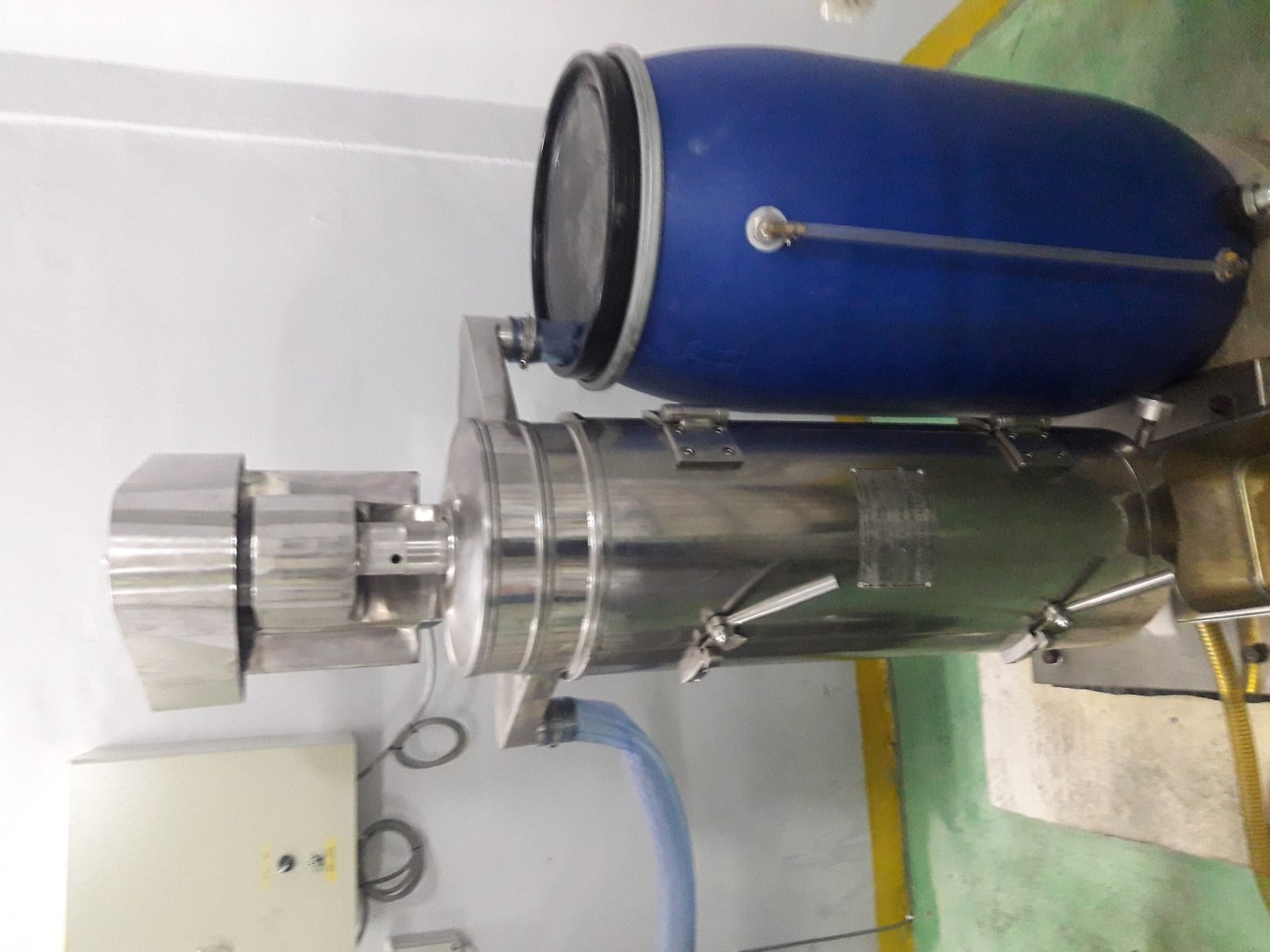 High speed centrifuge installed on its base in a processing plant